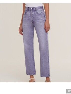 NWT AGOLDE 90'S PINCH WAIST BUTTON FLY Straight Leg Jeans - ASHBURRY SIZE 28